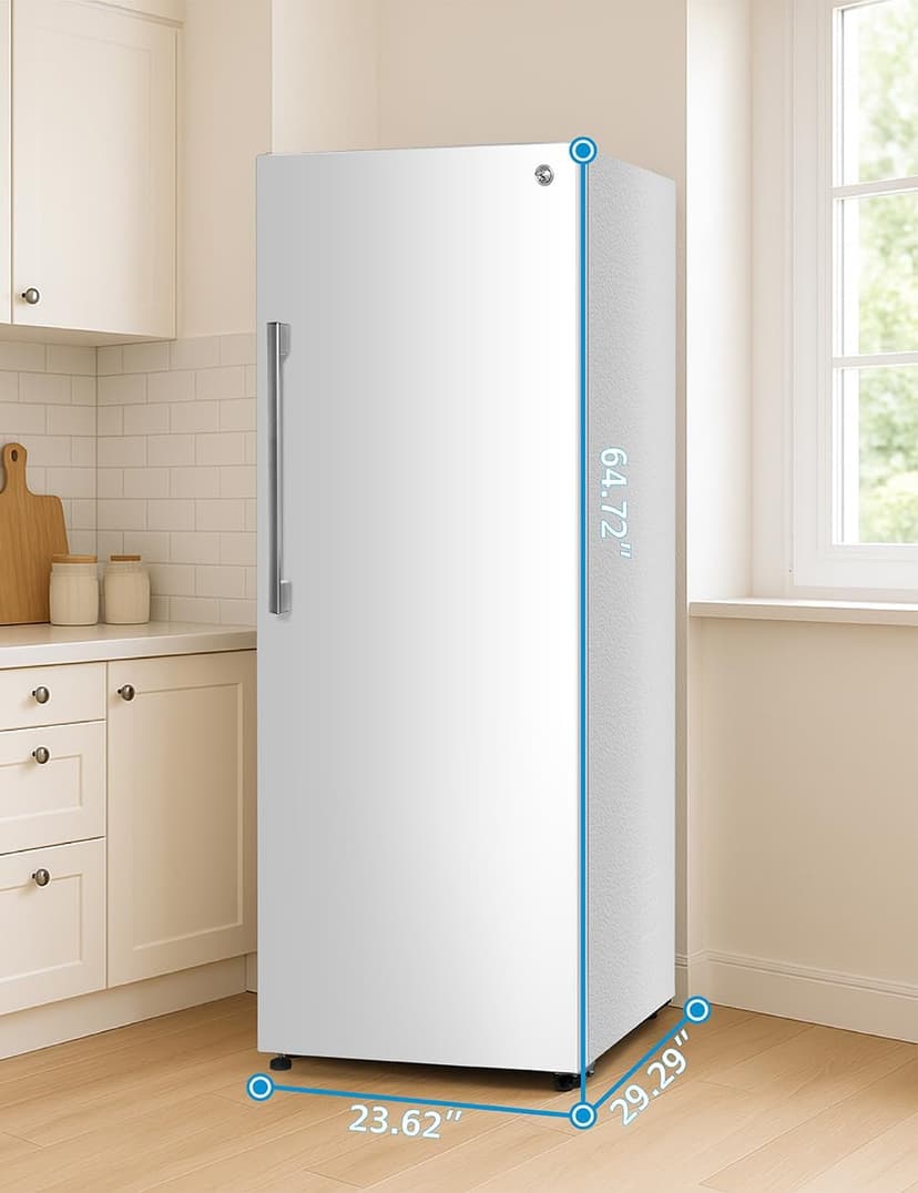 Commercial Cool 11.1 Cu. Ft. Convertible Freezer Refrigerator, Upright Fridge with Glass Shelves, Reversible Door, Garage Ready, ENERGY STAR rated, Auto Defrost, CCUC1110GW, White