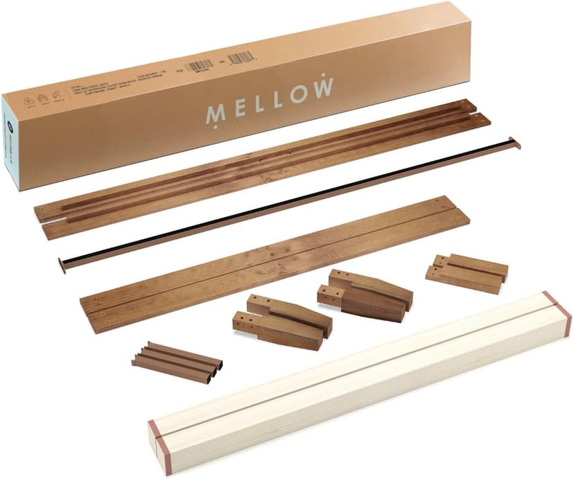 Mellow Naturalista Classic - 12 Inch Solid Wood Platform Bed with Wooden Slats, No Box Spring Needed, Easy Assembly, Queen, Pine