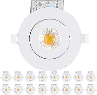 16 Pack Led Recessed Light 4 Inch,Adjustable Eyeball Gimbal, LED Recessed Lighting with Junction Box 9 Watts 750Lm Dimmable Ceiling Light ETL Listed (2700K/3000K/3500K/4000K/5000K Option)