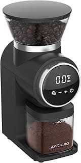 Burr Coffee Grinder Electric, Adjustable Touchscreen Burr Mill with 30 Grinding Settings, Automatic Coffee Beans Grinder for Home Use, 2-12 Cups