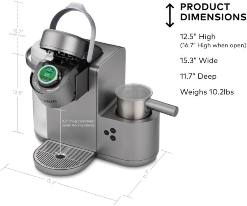 Keurig K-Cafe Special Edition Single Serve K-Cup Pod Coffee, Latte and Cappuccino Maker, Nickel