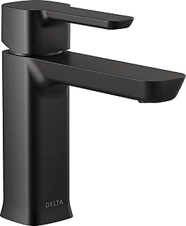 Delta 581LF-BLGPM-PP Modern Bathroom Faucet, 1.0 GPM Water Flow, Matte Black