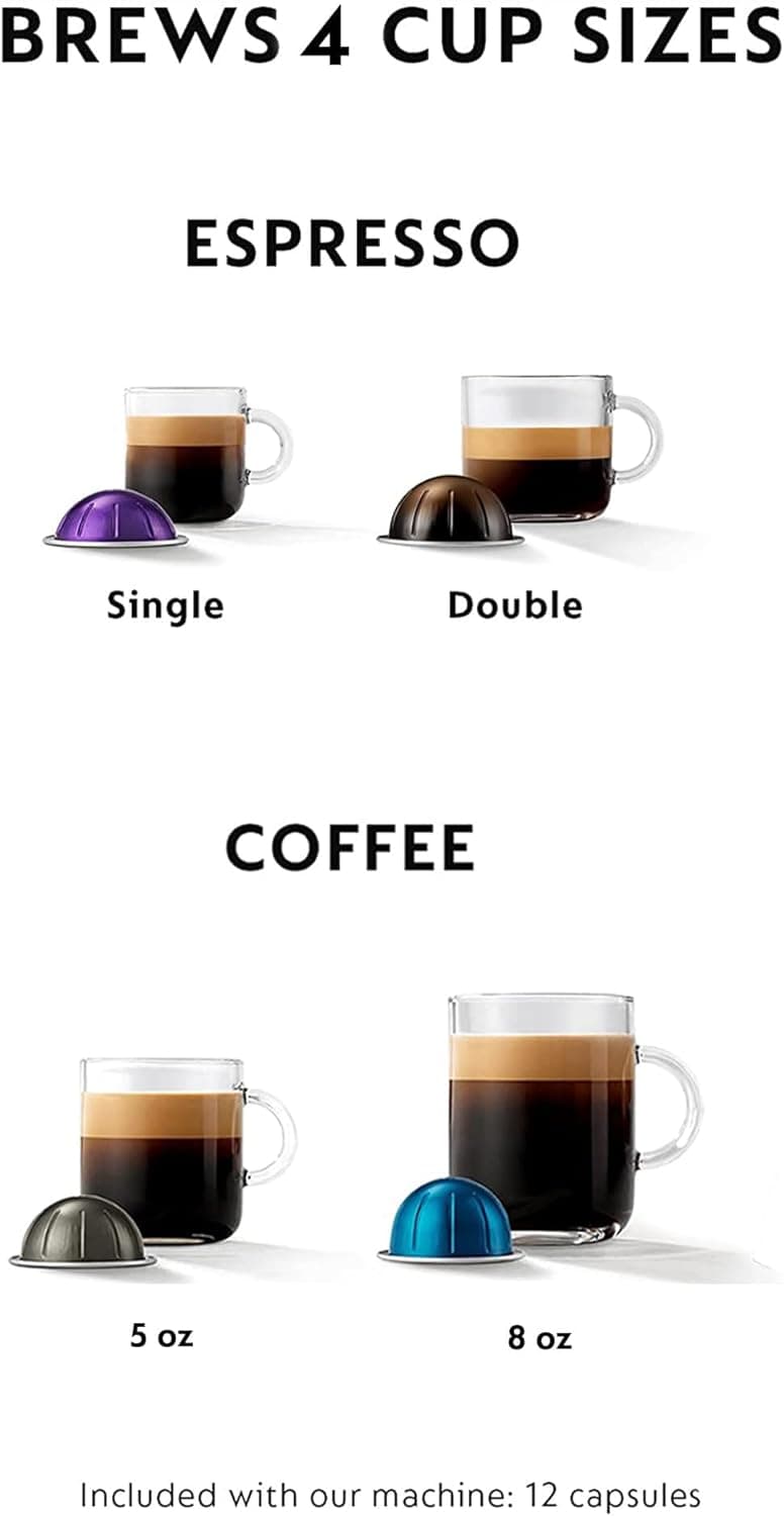 Nespresso Vertuo Plus Coffee and Espresso Maker by Breville, Ink Black