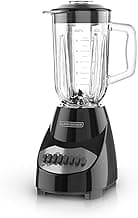 BLACK+DECKER 10-Speed Countertop Blender, Pulse Button, 6-Cup Glass Jar, Dishwasher-Safe, Stainless Steel Blade, Suction Feet