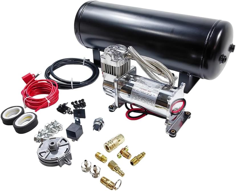 Medium Duty Onboard Air System/Kit 150 PSI Compressor 12V With 2.5 Gallon (9.5 Liter) Train/Air Horn Tank