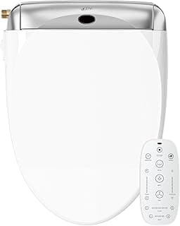 LEIVI Smart Bidet Toilet Seat with Wireless Remote and Side Panel, Multiple Spray Modes, Adjustable Heated Seat, Warm Water and Air Dryer, Auto LED Nightlight, Elongated