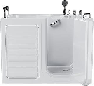 Empava Walk-In Tub, Japanese Soaking Bath, Right Outward Door, Low Threshold, Slip-Resistant, Built-in Seat, Fast Drain, Handrails, Easy Access for Seniors & Mobility-Impaired,54"