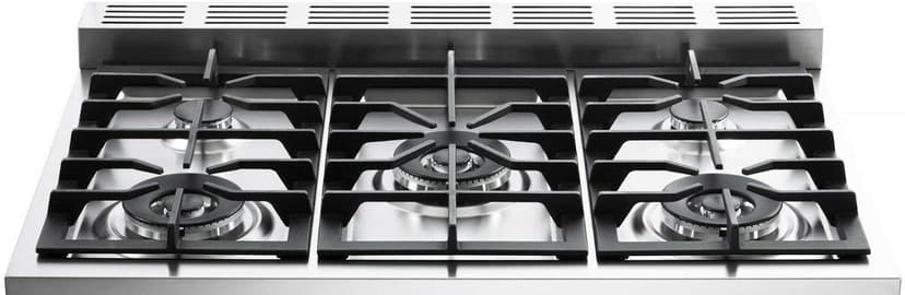 Verona VPFSGE365DSS 36" Prestige Series Freestanding Dual Fuel Range with Double Oven 5 Sealed Burners Oven Racks and Cast-Iron Grates in Stainless Steel