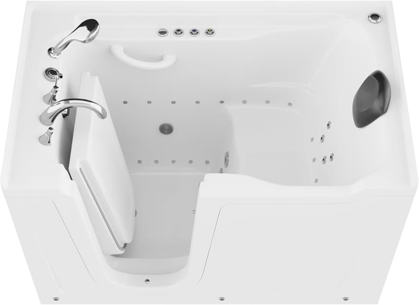 ANZZI Tubs Series Left Drain Quick Fill Walk-in Whirlpool and Air Tub with Powered Fast Drain in White Finish 36 in. x 60 in. | AMZ3660LWD