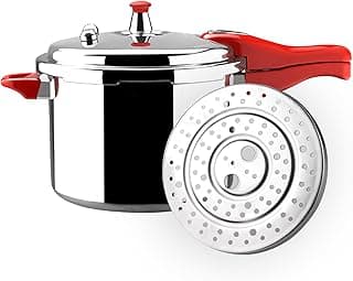 MAGEFESA Avant Red Pressure Cooker, 6.2 Quart, made of very resistant aluminum, compatible with gas, electric, ceramic stoves, pressure canner, canning cooker pot, stove top instant fast cooking