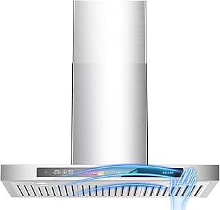 BRANO 30 Inch Wall Mount Range Hood 900 CFM with Voice/Gesture/Touch Control, Stainless Stee Ducted Kitchen Hood Vent with 4 Speed Exhaust Fan, Memory Mode, Adjustable Lights