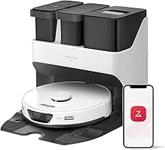 roborock S7 Max Ultra Robot Vacuum and Mop Combo, Auto Mop Drying and Washing, Self-Emptying and Refilling, 5500Pa Suction, Reactive Tech Obstacle Avoidance, White (RockDock Ultra Series)