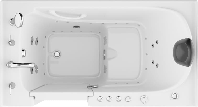 ANZZI Tubs Series Left Drain Quick Fill Walk-In Whirlpool and Air Tub with Powered Fast Drain in White Finish 32 in. x 60 in. | AMZ3260LWD