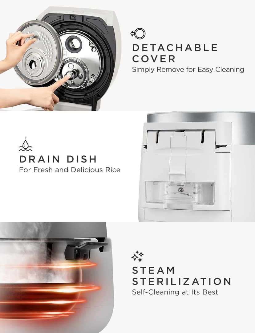 CUCKOO 6-Cup Uncooked / 12-Cup Cooked Induction Heating Twin Pressure Rice Cooker, 16 Menu Modes, Multi-Language Voice Guide, Versatile Grain Multi-Cooker & Pressure Cooker (CRP-LHTR0609FW)