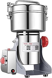 Electric Grain Grinder Mill 1000g High-speed Spice Herb Mill Commercial Powder Machine for Dry Cereals Grain Herb Spice Coffee Corn Bean CE approved (1000g Stand Type)
