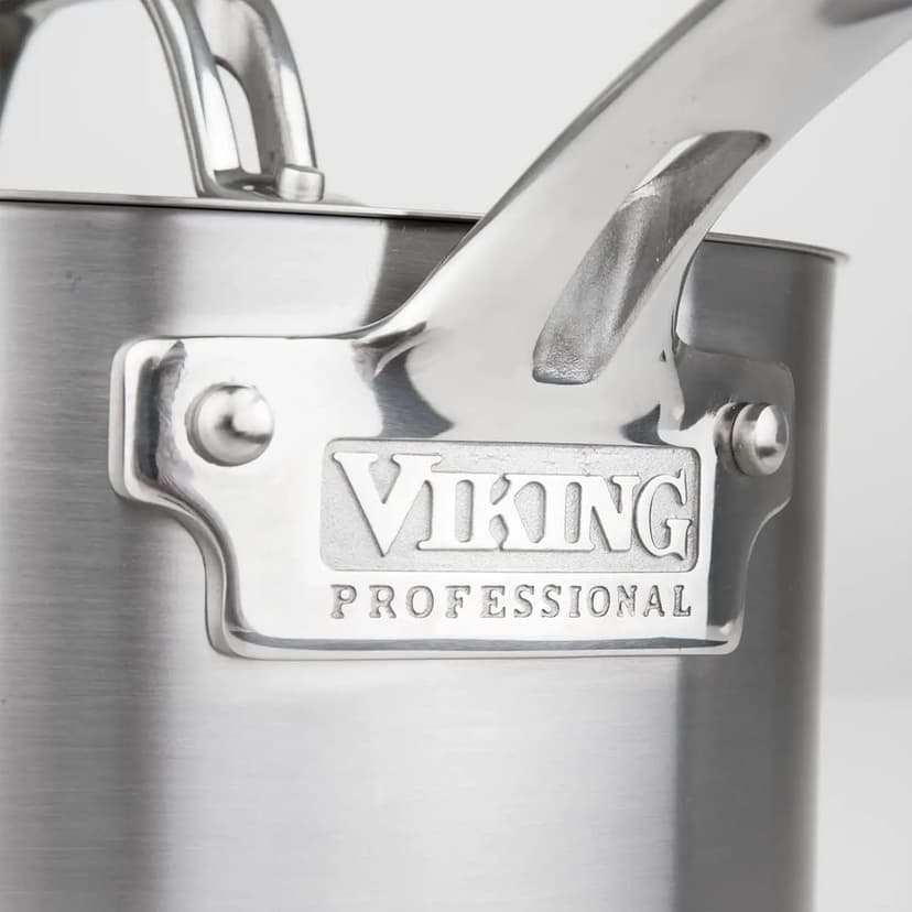 Viking 5-Ply Pots and Pans Set, 10 Piece Stainless Steel Kitchen Cookware, Silver