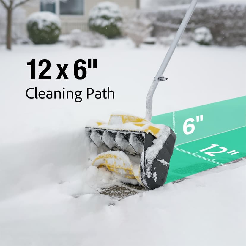 12-Inch Cordless Brushless Snow Shovel Compatible with DeWalt 20V/60V Battery(Tool Only) Electric Snow Blower with 23ft Throwing Distance, Adjustable Chute, Smart Control, LED Light for Driveway