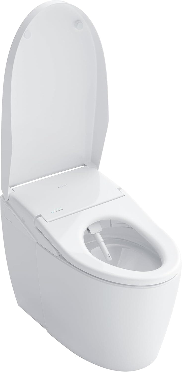 TOTO NEOREST AS Dual Flush 1.0 or 0.8 GPF Toilet with Intergeated Bidet Seat & EWATER+, Cotton White - MS8551CUMFG#01
