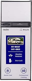 12V/DC Refrigerator Freezer 10cf Stainless for RV Boat Off-Grid 2 Doors
