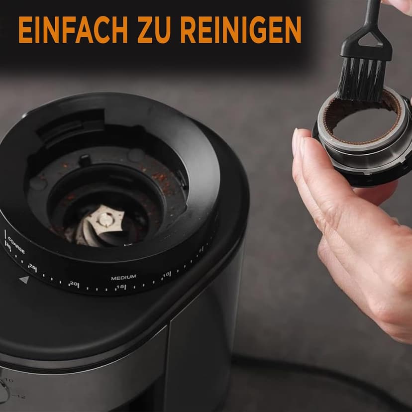 Burr Coffee Grinder, Electric Conical Coffee Bean Grinder With 30 Adjustable Grind Settings For 2-12 Cups, Sliver & Black