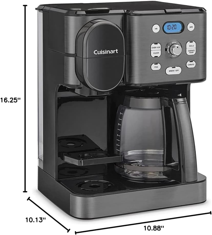 Cuisinart Coffee Maker, 12-Cup Glass Carafe, Automatic Hot & Iced Coffee Maker, Single Server Brewer, Black Stainless Steel, SS-16BKS