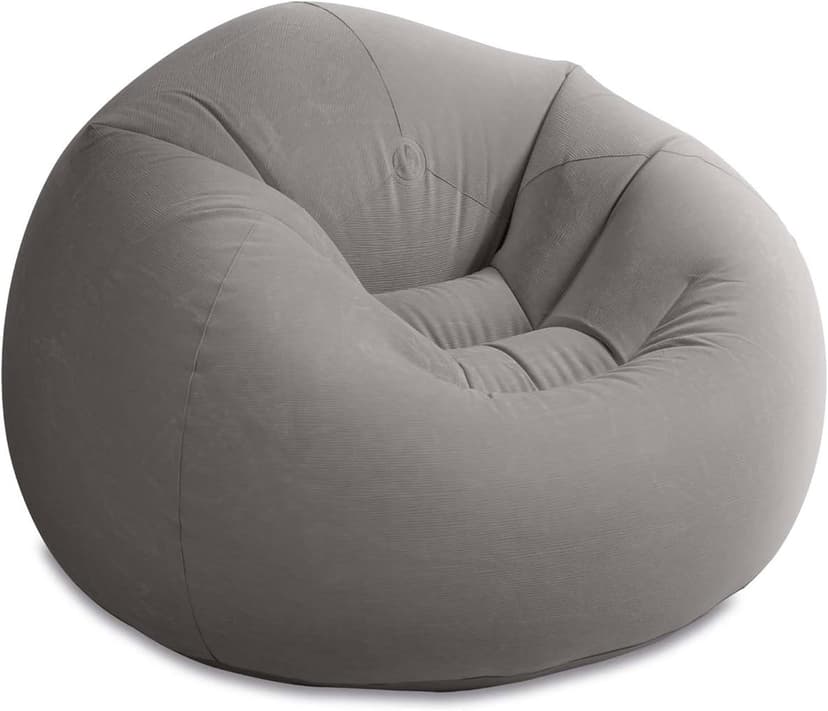 INTEX 68579EP Beanless Bag Inflatable Lounge Chair: Corduroy Textured Flocking – Durable Vinyl – Folds Compactly – 220lb Weight Capacity – 45" x 45" x 28"