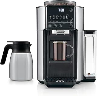 De'Longhi TrueBrew Drip Coffee Maker, Built in Grinder, Single Serve, 8 oz to 24 oz with 40 oz Carafe, Hot or Iced Coffee, Stainless,CAM51035M