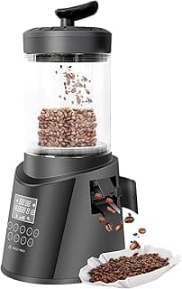 Smart Home Coffee Bean Roaster, Digital Display, Auto and Manual Modes, 300g Capacity Ultra-low Smoke Chaff Collection, Transparent Viewing, Auto-Cooling, 120V,Ver1.1