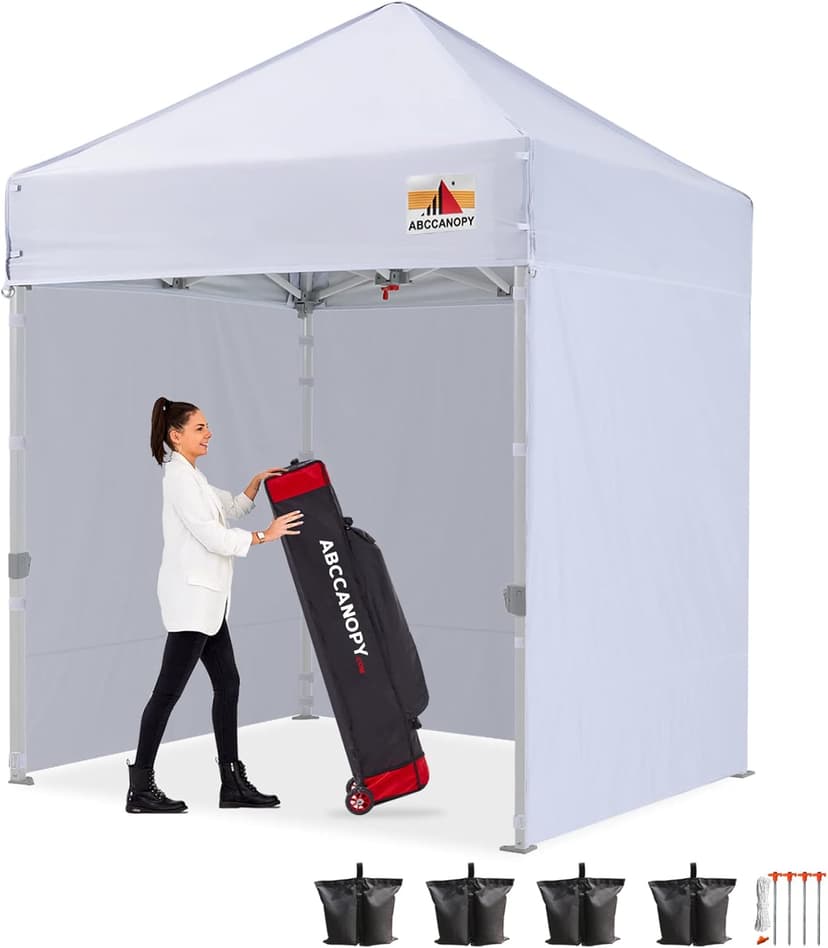 ABCCANOPY Easy Pop Up Canopy Tent with Sidewalls 10x10 Commercial -Series, White