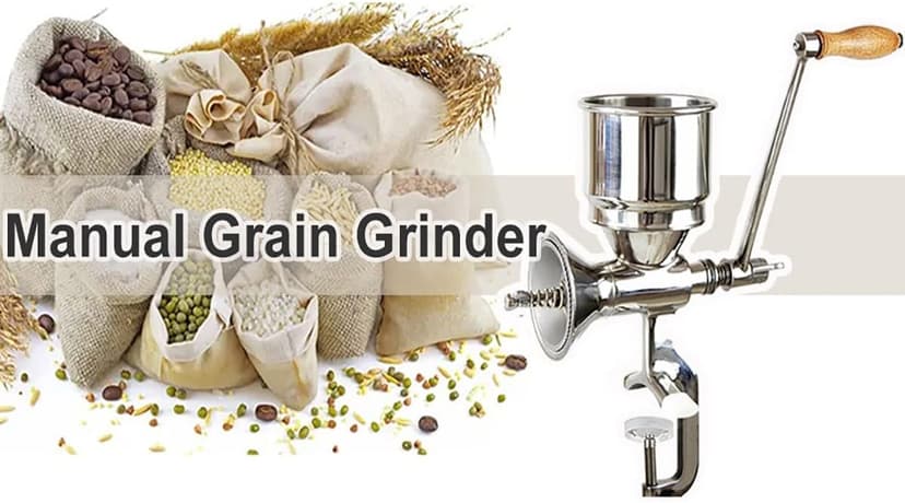 Professional Manual Grain Grinder, Hand Crank Grain Mill, 304 Stainless Steel Wheat Grinder, Wooden Handle Corn Grinder Hand Crank, Manual Coffee Grinder