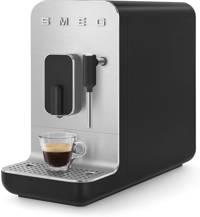 Smeg Fully Automatic Coffee Machine with Steam, Black BCC12BLMUS, Whole Bean Grinder and Titan Renew Water Tank