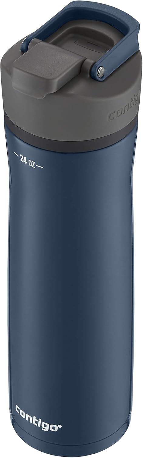 Contigo Cortland Chill 2.0 Blueberry Stainless Steel Water Bottle Vacuum-Insulated Spill-Proof Lid 24oz Ideal for Hot or Cold Drinks Interchangeable Lid Perfect for Kids & Adults