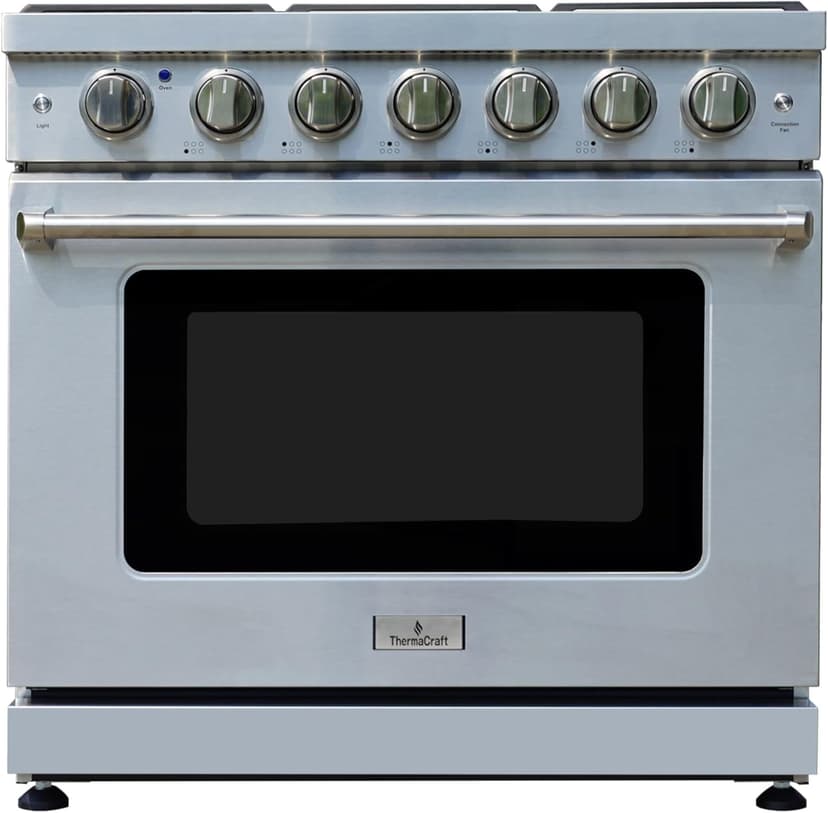 36-inch Pro-Style Gas Range with 6 High-Powered Burners & 6.0 cu. Ft. Convection Oven in Stainless Steel - Natural Gas/LP Convertible Freestanding Range