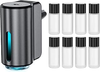 Smart Car Air Freshener, Car Air Freshener Diffuser, Car Diffuser Air Freshener with Three Adjustable Modes, Aromatizante para Carro, Car Diffuser with 8pcs Essential Oil(Black)