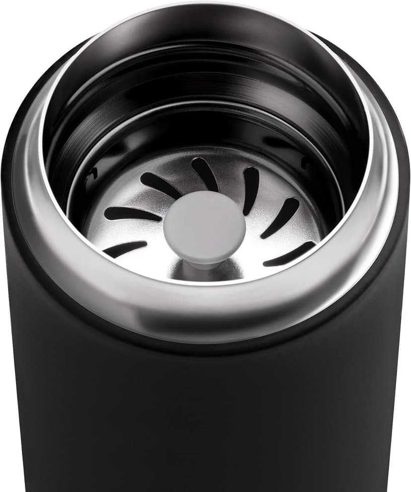 Fellow 12 oz Carter Move Travel Mug - Vacuum-Insulated Stainless Steel Travel Coffee Mug - Coffee Tumbler with Ceramic Interior and Splash Guard - Matte Black