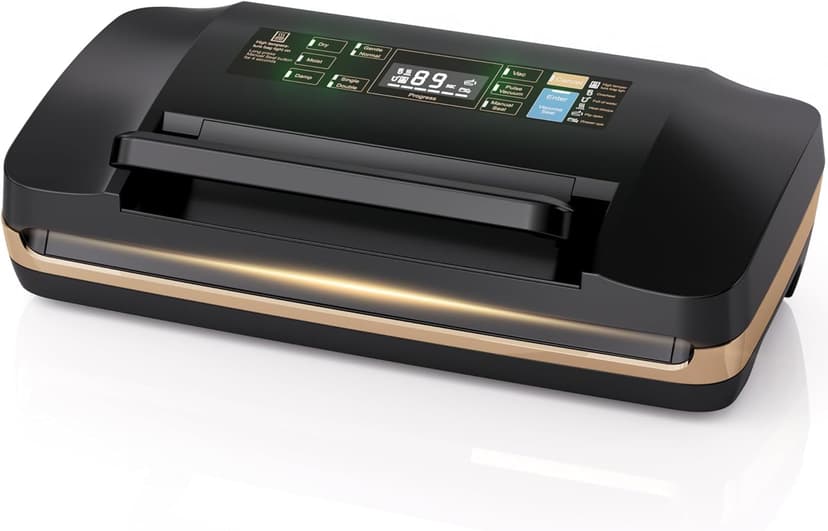 95kpa Vacuum Sealer Machine,Commercial Full Automatic Food Sealer,10-in-1 Sealing System with Double Heat Seal,Bags Storage, Easy-Lock Handle,Build-in Cutter,1 Bag Rolls and 10 pcs Pre-cut Bags