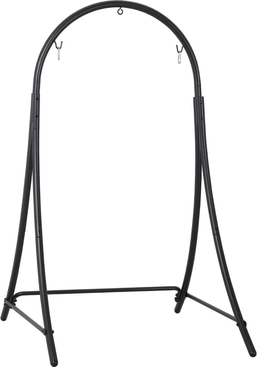 ANOW Adjustable Hammock Chair Swing Stand Only, Heavy Duty Hanging Chair Stand with Safety Hooks for Indoors Outdoors, Max 400 Lbs, Plus Size Version, Black