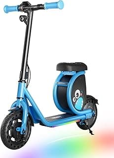 Hiboy JoyHaul Electric Scooter for Kids, Ages 4-10 – LED Neon Lights, 100W Brushless Motor, 56.16Wh Battery, Under-Seat Storage & Safety Brake