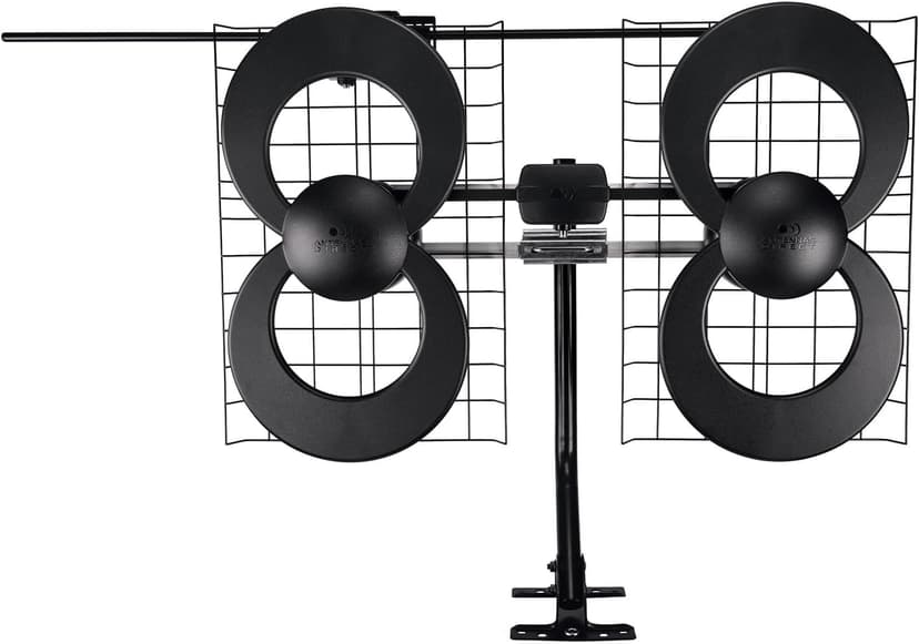 Antennas Direct ClearStream 4V Indoor Outdoor TV Antenna, UHF VHF, Multi-Directional, 70+ Mile Range, 4K 8K UHD, NEXTGEN TV – w/ 20-inch Mast (Black)