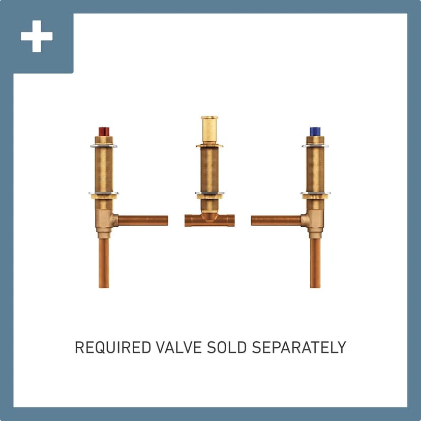 Moen Genta LX Brushed Nickel Two Handle Deck Mounted Modern Roman Tub Faucet, Widespread Bathtub Faucet Set, Modern Bathroom Faucet for Soaking Tub (Valve Required), T908BN