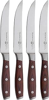 Messermeister Avanta Forged 5” Fine Edge Steak Knife Set - German X50 Stainless Steel - Rust Resistant & Easy to Maintain - Includes 4 Steak Knives