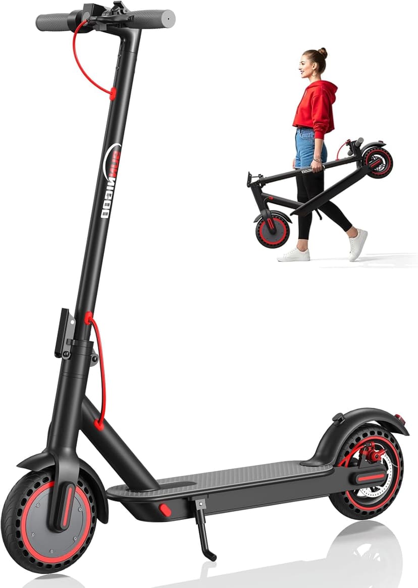 Electric Scooter for Adults- 10.4Ah Battery 350W(500W Peak) Motor, ≥19MPH & 25 Miles Long Range, 8.5'' Solid Tires Foldable with Dual Brake, Lightweight Portable Commuter E Scooter for Urban Travel