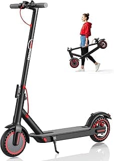 Electric Scooter for Adults- 10.4Ah Battery 350W(500W Peak) Motor, ≥19MPH & 25 Miles Long Range, 8.5'' Solid Tires Foldable with Dual Brake, Lightweight Portable Commuter E Scooter for Urban Travel