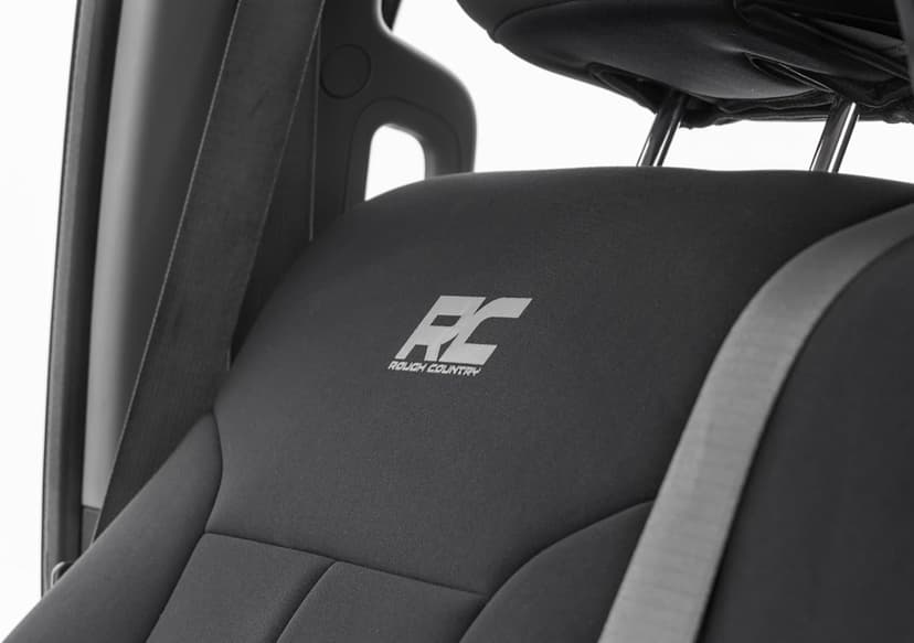 Rough Country Neoprene Seat Covers for Ford F-250/F-350 Super Duty (2011-2016) - Waterproof & UV Resistant, Foam Padded, Front & Rear Seat Cover Set