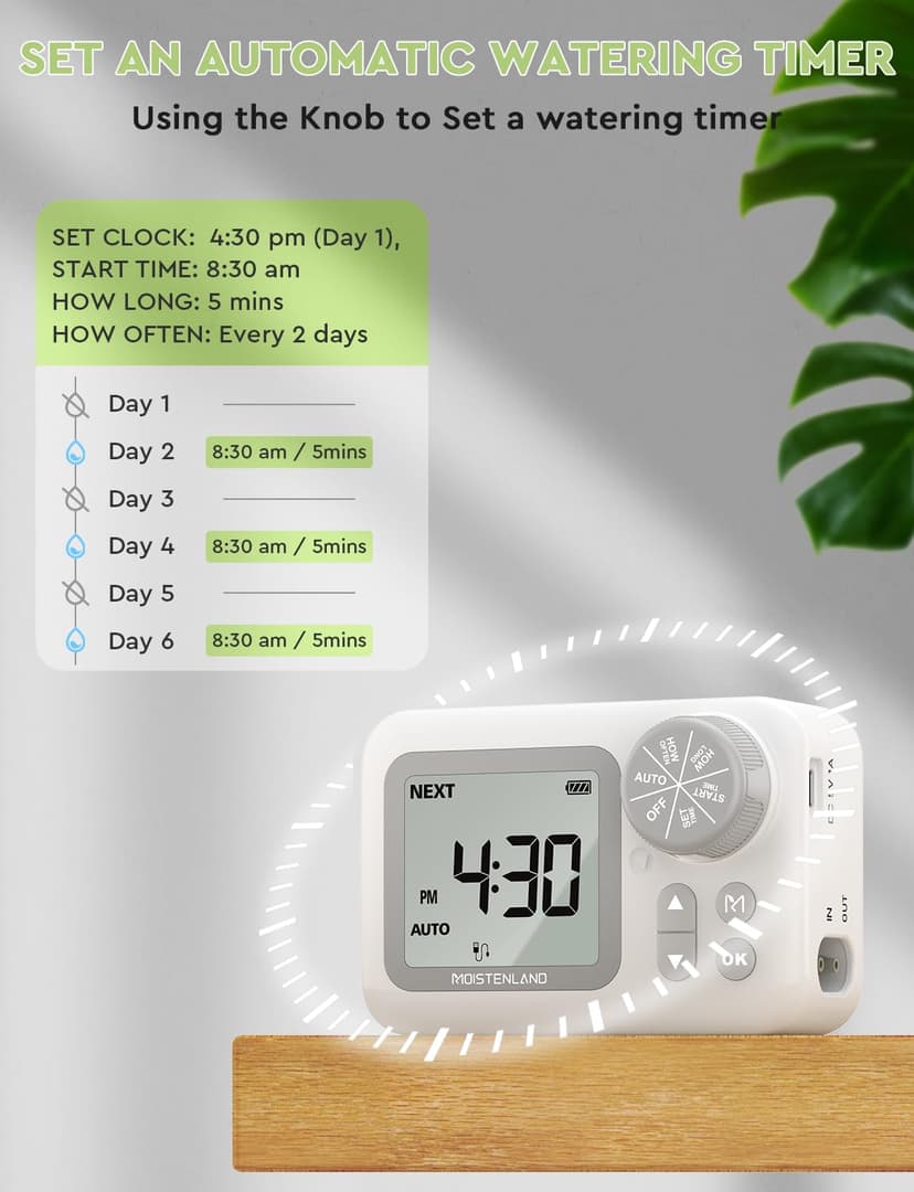 [2025 Upgraded] Automatic Drip Irrigation Kit, 15 Potted Indoor Houseplants Support, Indoor Automatic Watering System for Plants, with Digital Programmable Water Timer
