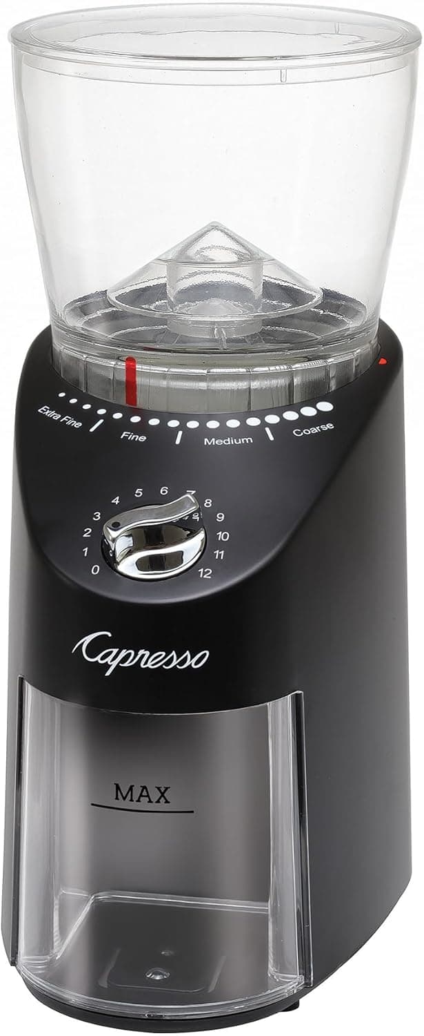 Capresso Infinity Plus Conical Burr Grinder, Black