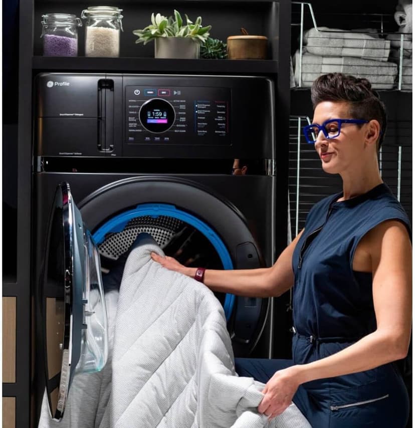 GE Profile PFQ97HSPVDS 28 Inch Smart Front Load Washer/Dryer Combo with 4.8 cu.ft. Capacity, 12 Wash Cycles, 14 Dryer Cycles