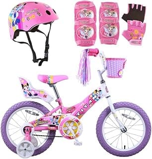 Titan Girls BMX Bike for Kids Ages 4-7, 16-Inch Wheels, 9-Inch Frame, Training Wheels, Toy Seat, Doll Basket, Streamers, First Bike, Princess Bicycle, Gift for Girls