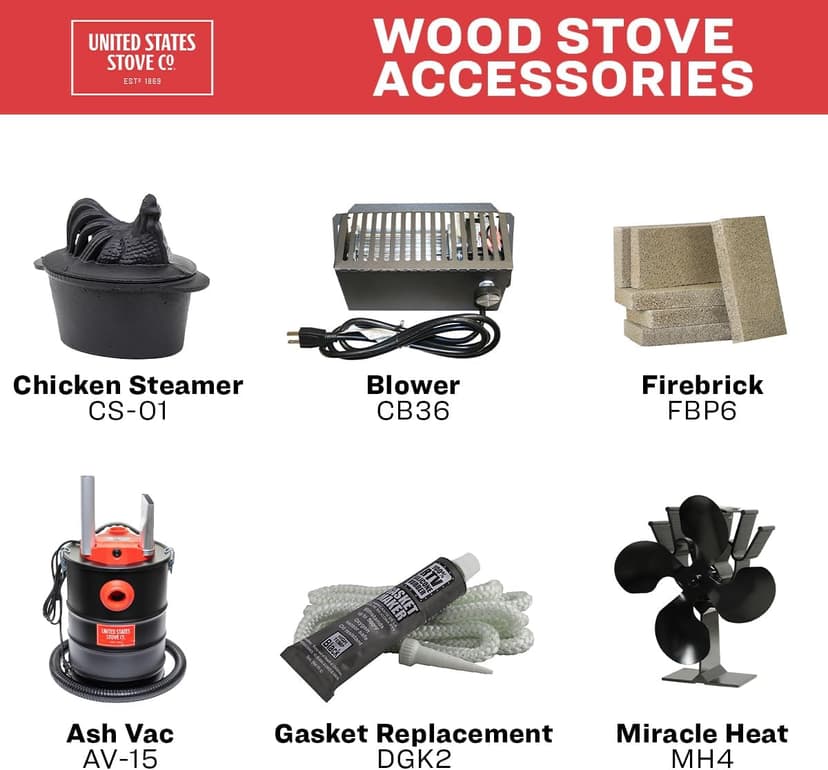 Ashley Hearth AW2520E-P 2,500 Sq. Ft. EPA Certified Pedestal Wood Burning Stove