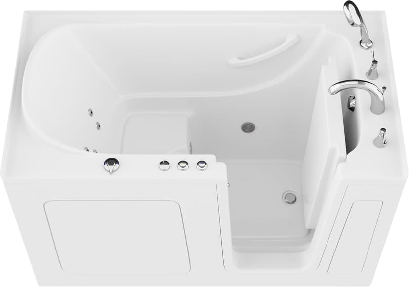 ANZZI Tubs Series Right Drain Quick Fill Walk-In Whirlpool Tub with Powered Fast Drain in White Finish 32 in. x 60 in. | AMZ3260RWH
